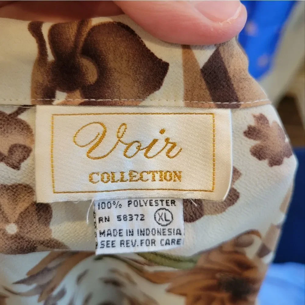 Voir collection multi pattern polyester button down shirt. - Picture 6 of 12